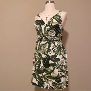 FLORAL FAUX WRAP V-neck sundress NWOT XL